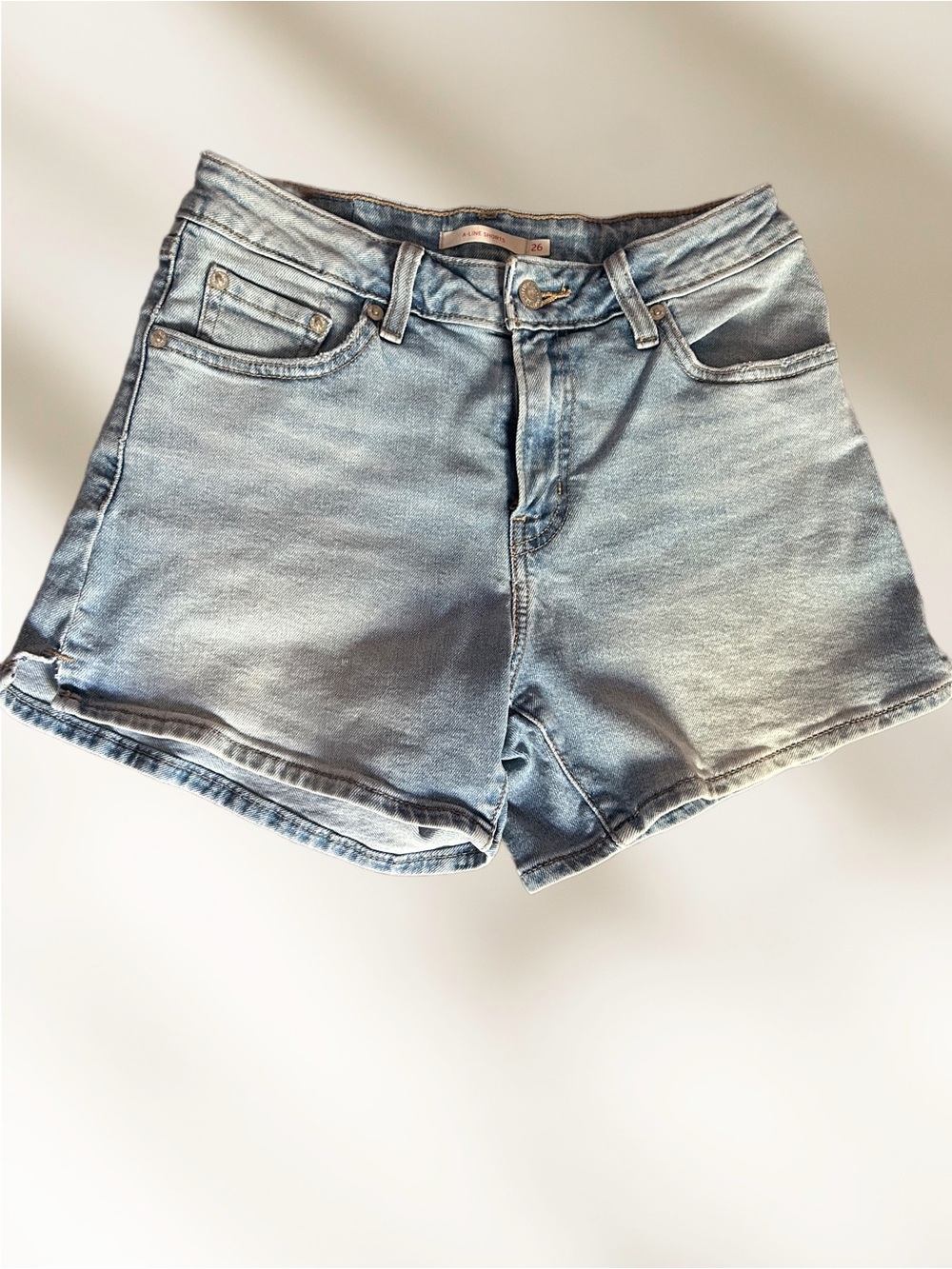 Levi's Light Blue Denim High-Rise Jean Shorts